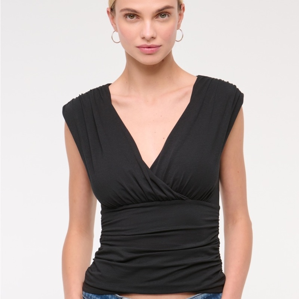 Abercrombie & Fitch Black Wrap Blouse